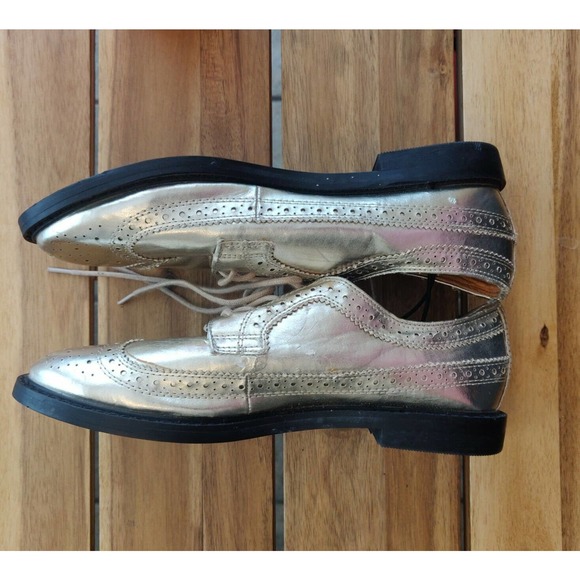 BDG Women's Shoes Oxford Lace Up Gold Size 8 Lace-up Metallic New - Picture 6 of 7